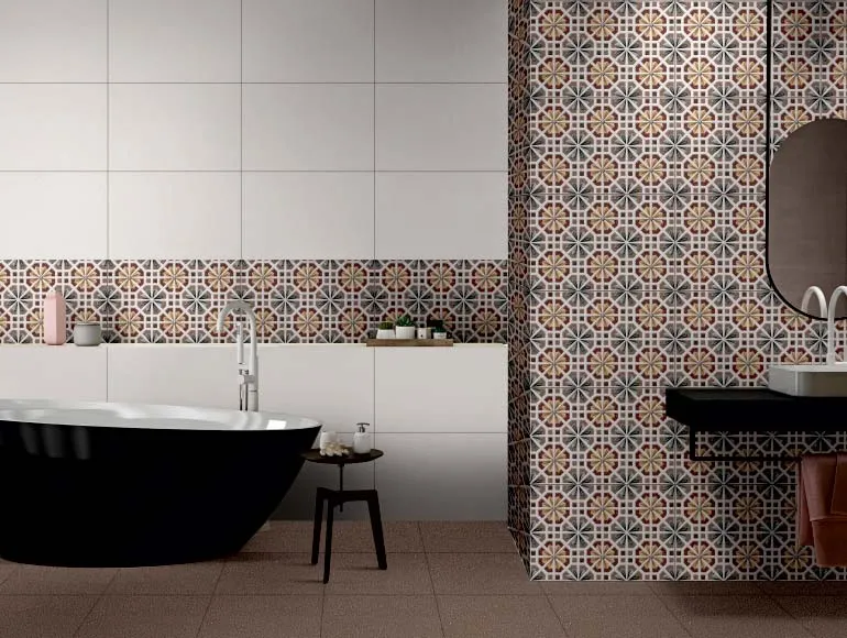 Washbasin design with moorish patterned tiles